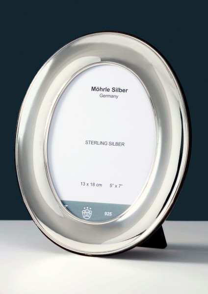 Stock Fachmann Bilderrahmen Silber oval anlaufgeschützt Kostenlose Rückgabe