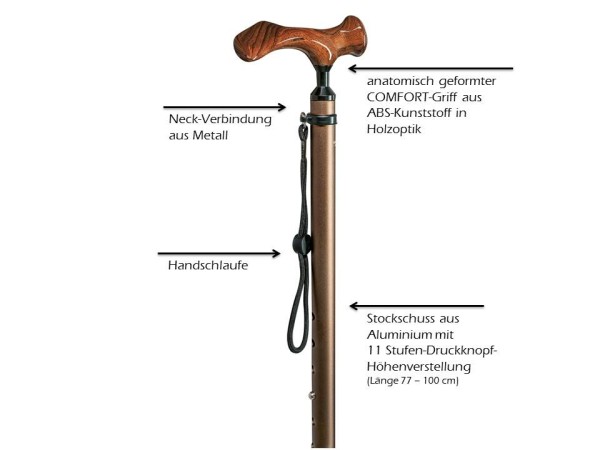 Stock Fachmann Comfort-Stock Holzoptik Höhenverstellbar Valentinstagsangebot