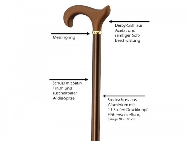 Stock Fachmann Gehstock aus Leichtmetall Spike Plus Soft-Ergonomic Höhenverstellbar Gehhilfe Spazierstock Neueste Mode