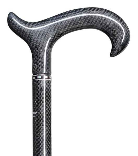 Stock Fachmann Gehstock Derbygriff höhenverstellbar Carbon schlank