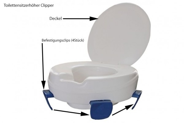 Stock Fachmann Toilettensitzerhöher Clipper mit Deckel Kostenloser Versand