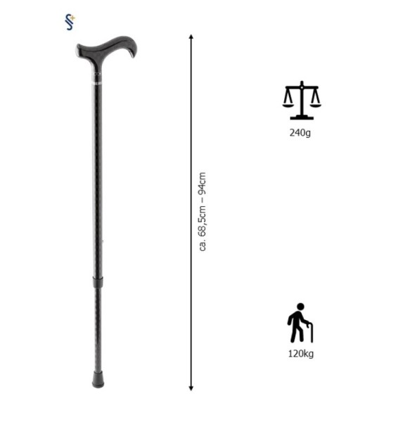 Stock Fachmann Gehstock Derbygriff Carbon Schachbrett Muttertagsangebot
