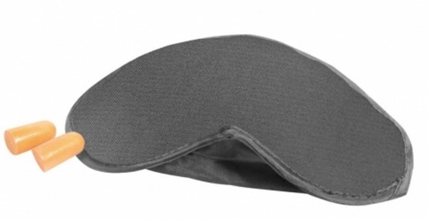 Stock Fachmann TravelSky Schlafmaske und Ohrenstöpsel grau