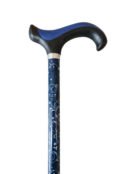 Stock Fachmann Gehstock Derbygriff höhenverstellbar Blue Vine