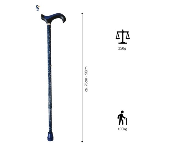 Stock Fachmann Gehstock Derbygriff höhenverstellbar Blue Vine Zeitbegrenzte Promotion