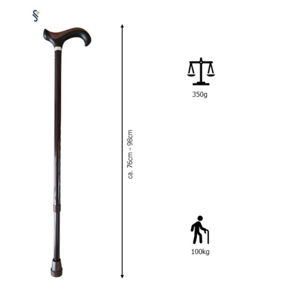 Stock Fachmann Gehstock Derbygriff höhenverstellbar Marron Bis zu 50% Rabatt