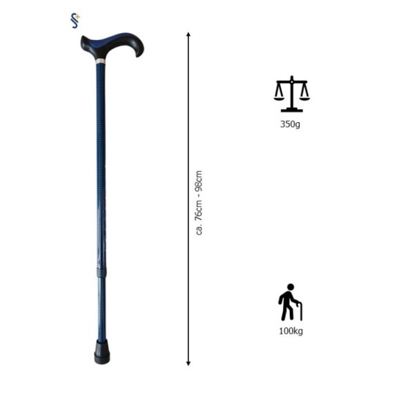 Stock Fachmann Gehstock Derbygriff höhenverstellbar Black & Blue Bis zu 60% Rabatt