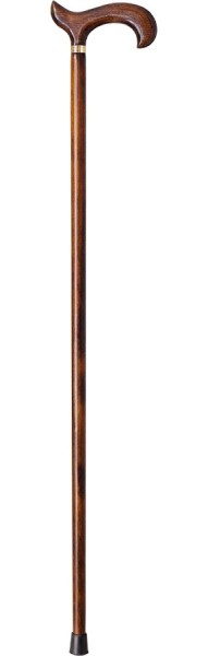 Stock Fachmann Gehstock Derbygriff dunkelbraun mit Chromring Vierteljährliche Förderung