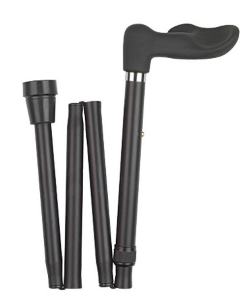 Stock Fachmann Faltstock in Satin-Finish schwarz mit samtigen Fischergriff Verkauf