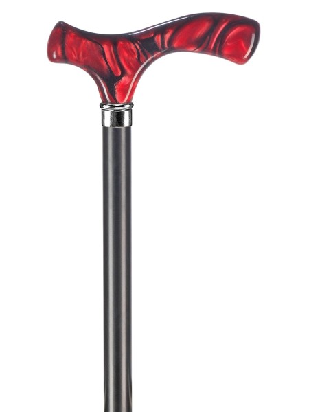 Stock Fachmann Leichtmetallstock mit Fritzgriff in rot-schwarz