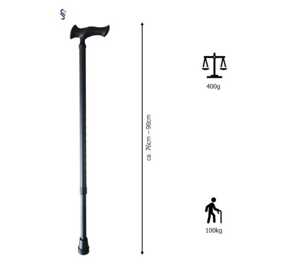 Stock Fachmann Gehstock Escort höhenverstellbar schwarz Günstig kaufen