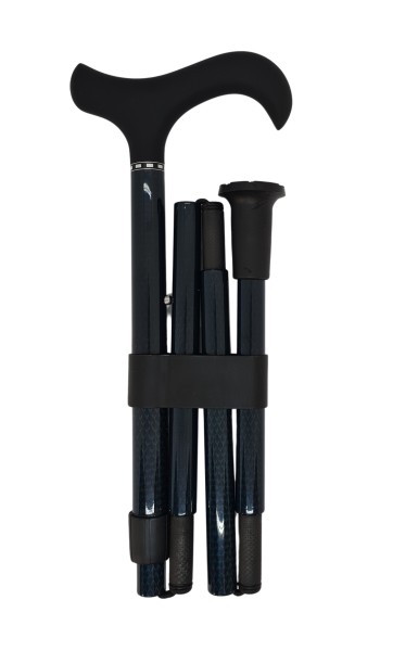 Stock Fachmann Faltstock Derbygriff Soft Carbon blauschwarz