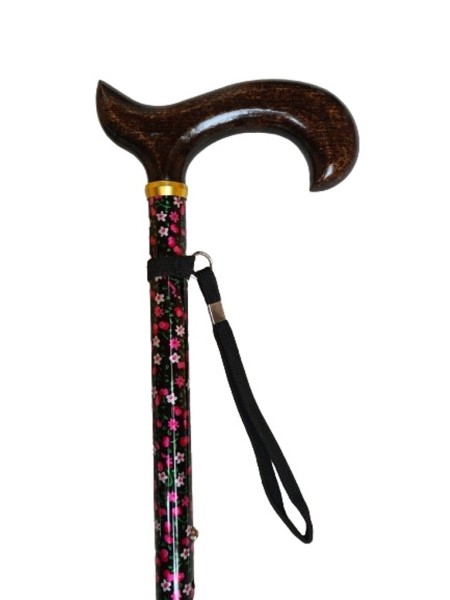 Stock Fachmann Gehstock Derbygriff Buche höhenverstellbar Floral Vatertagsangebot