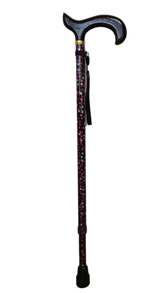 Stock Fachmann Gehstock Derbygriff Buche höhenverstellbar Floral Vatertagsangebot