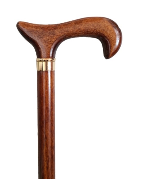 Stock Fachmann Gehstock Derbygriff braun mit Chromring