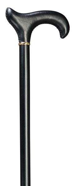 Stock Fachmann Gehstock Lederderby Schwarz