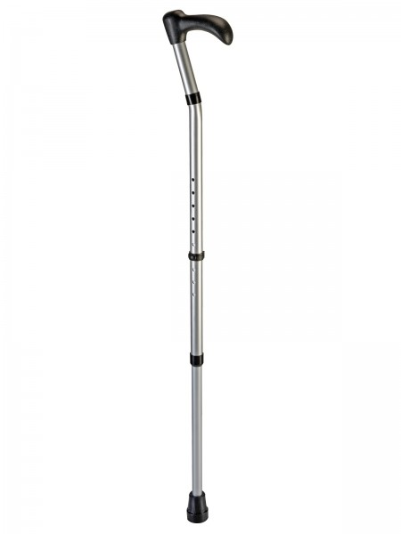 Stock Fachmann 3 XL Gehstock in silber bis 180 kg mit Schwanenhals-Griff Blitzverkäufe