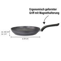 Stoneline Bratpfanne 24 cm mit Magnet-Griff ohne Deckel Weihnachtsangebot
