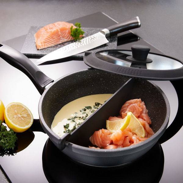 Stoneline Geteilte Pfanne 24 cm mit Trennwand und Deckel Valentinstagsangebot