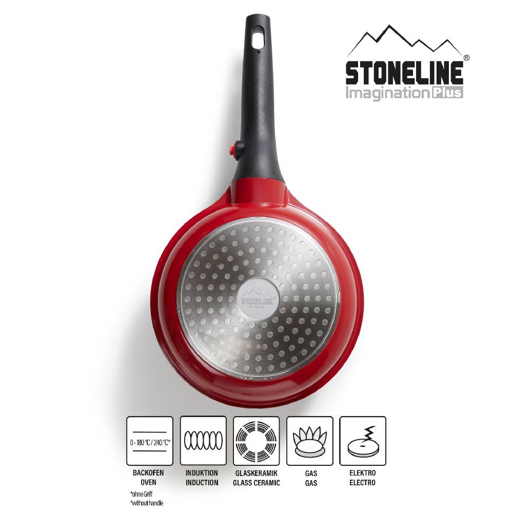 Stoneline Bratpfanne 20 cm mit abnehmbarem Griff ohne Deckel - Rot Lagerräumung
