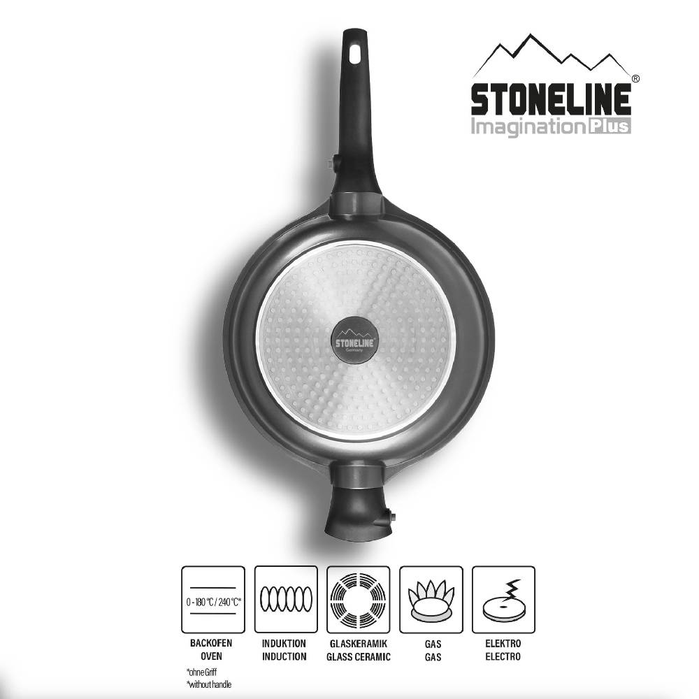 Stoneline Schmorpfanne 28 cm mit abnehmbarem Griff mit Deckel Neuheiten