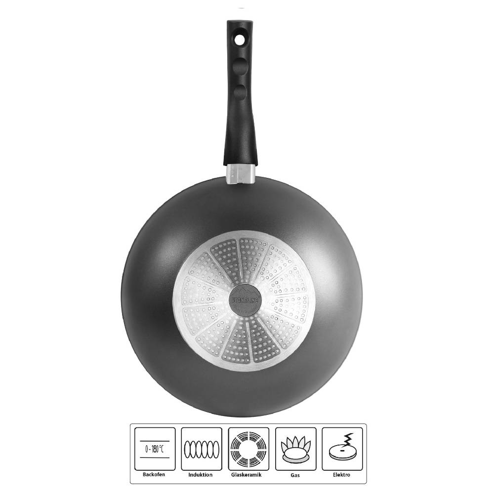 Stoneline Wokpfanne 30 cm mit abnehmbarem Griff ohne Deckel VIP-Rabatte
