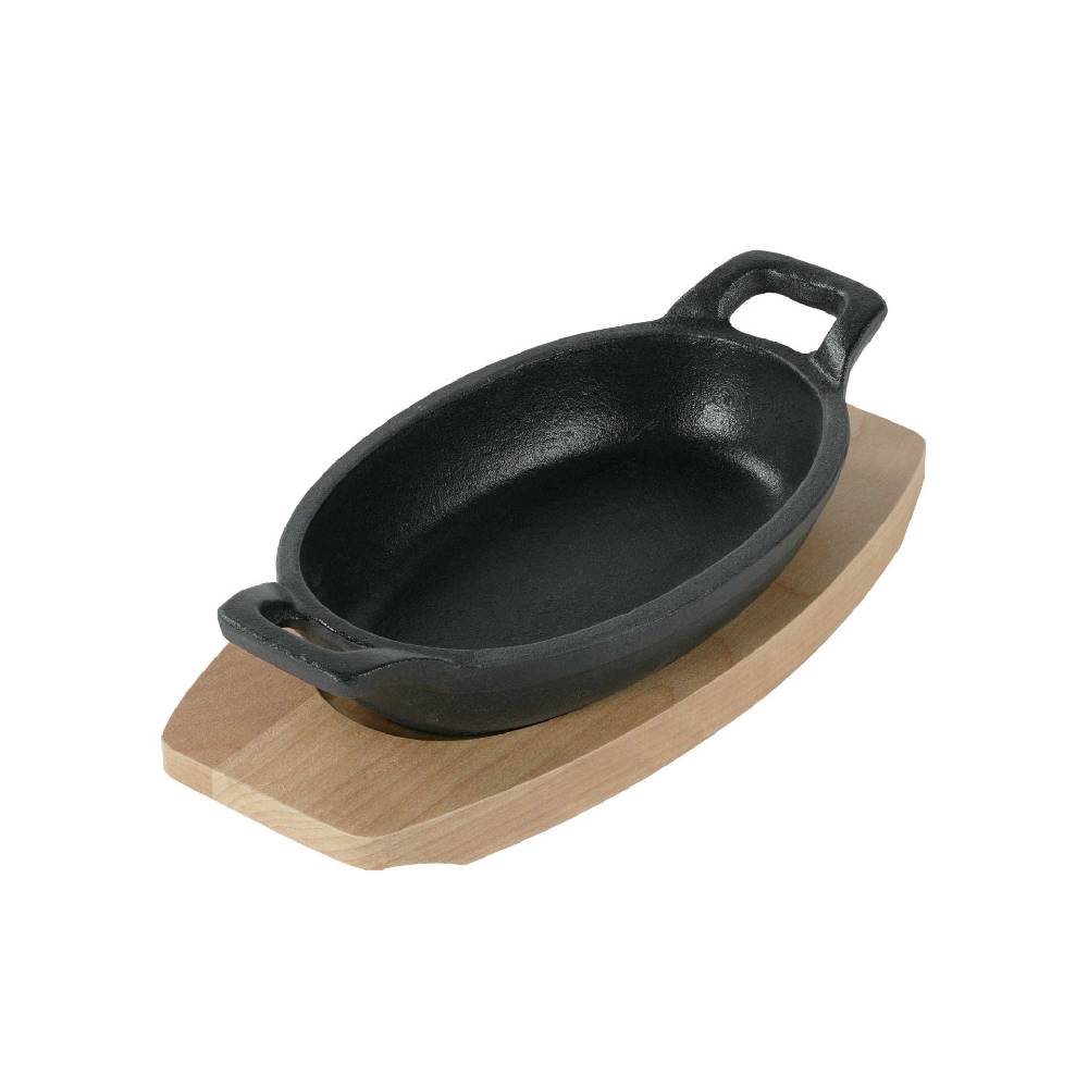 Stoneline Kleine Gusseisenpfanne Oval 14x9 cm, Emaille Servierpfanne