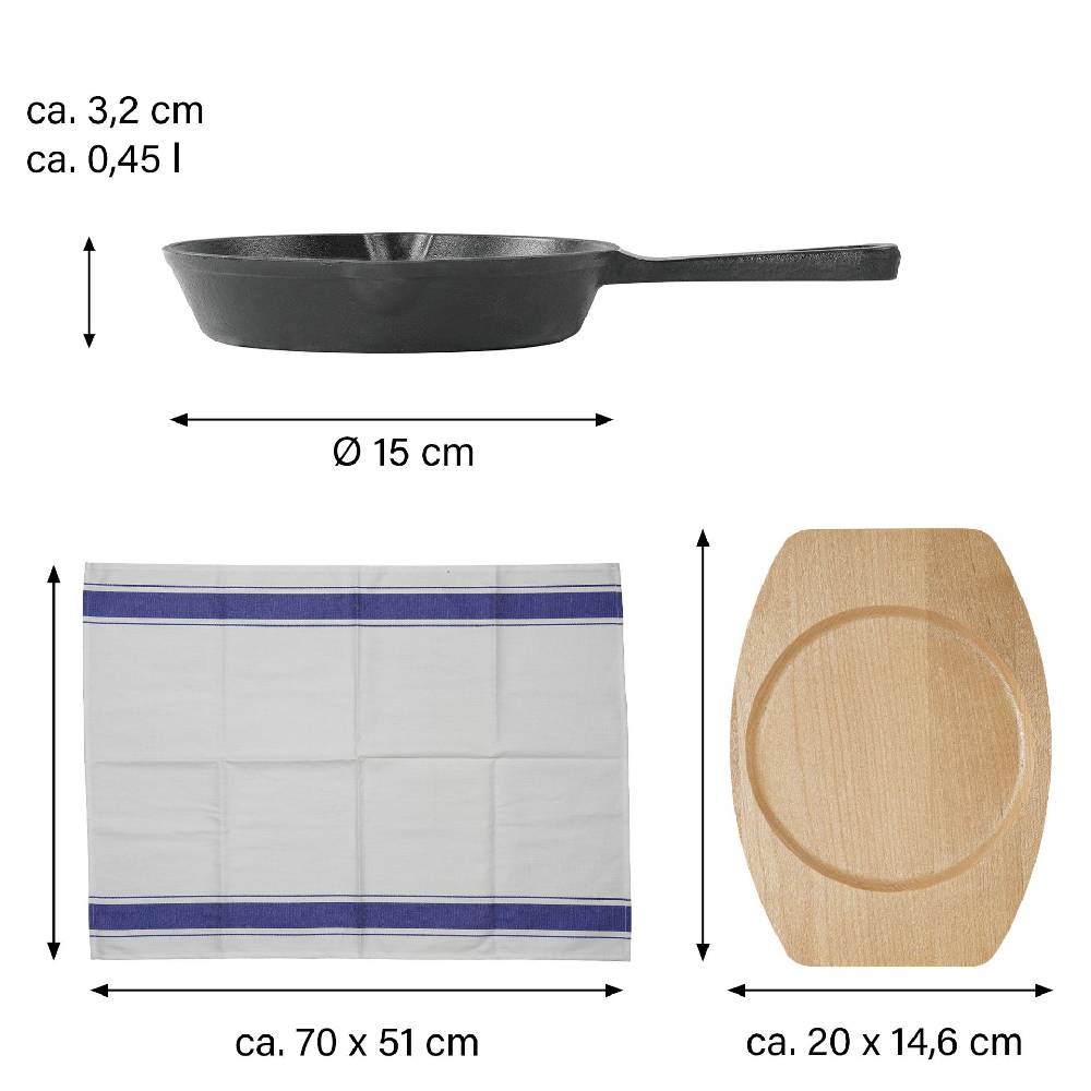 Stoneline Gusseisenpfanne 15 cm, Emaille Bratpfanne Letzter Tag