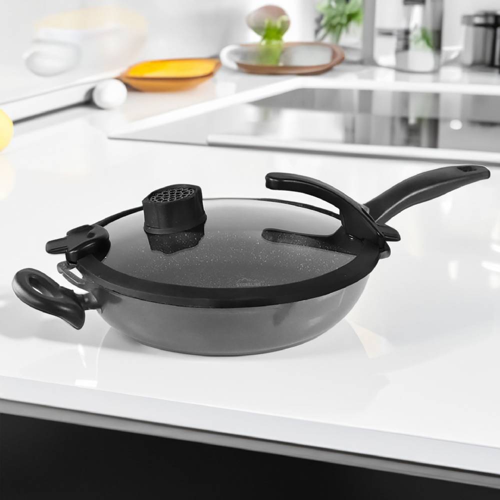 Stoneline Glasdeckel 24 cm mit SMELL WELL Funktion Schwarz Fabrikladen