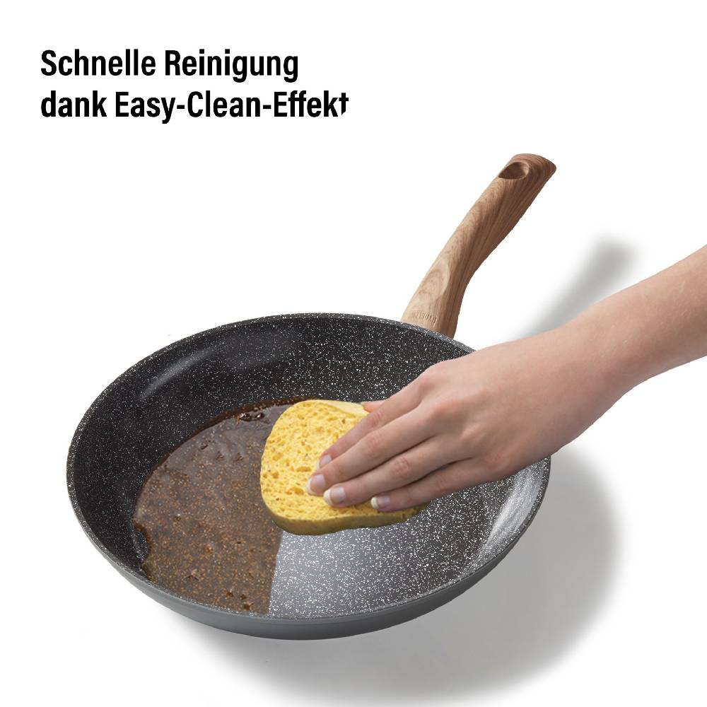 Stoneline Keramik Kochgeschirr-Set 14-teilig mit Deckeln - Holzoptik Günstiger Verkauf