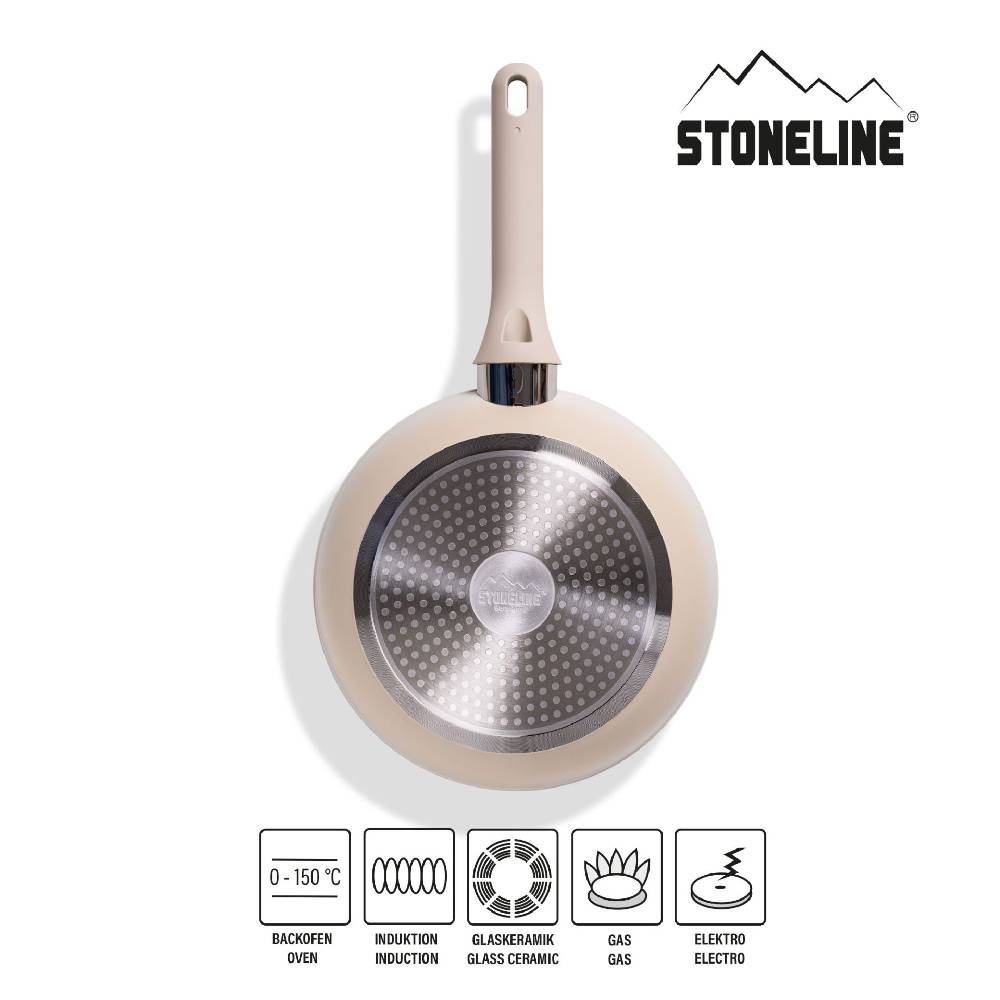 Stoneline Kochgeschirr-Set 11-teilig 18/20/24 Creme mit Deckeln Limitierter Zeitrabatt