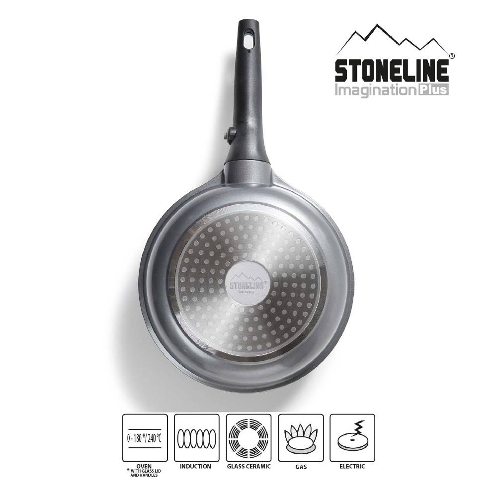 Stoneline Kochgeschirr-Set 8-teilig 18/20/24 mit abnehmbaren Griffen mit Deckeln Fabrik Onlineshop