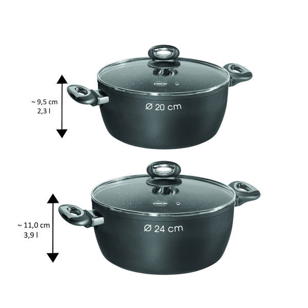 Stoneline Kochtopf 20 cm mit Deckel Großer Ausverkauf