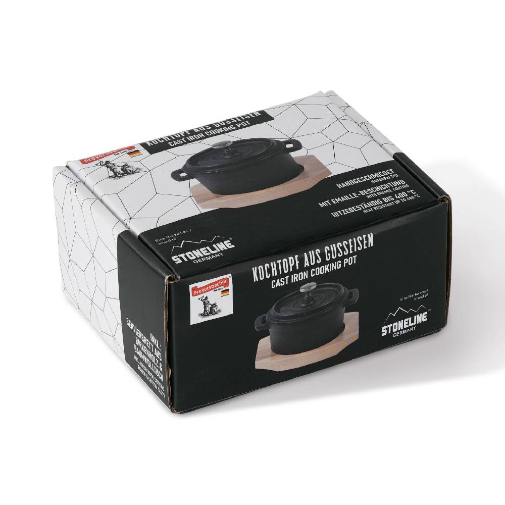 Stoneline Mini Cocotte 9 cm Gusseisen, Kleiner Emaille Topf Exklusivangebot
