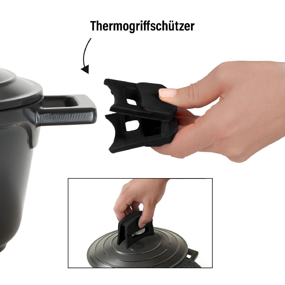 Stoneline Cocotte Bräter Rund 20 cm Schwarz mit Deckel Black Friday