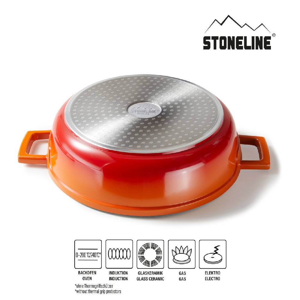 Stoneline Cocotte Bräter Rund 28 cm Orange mit Deckel Cyber Monday