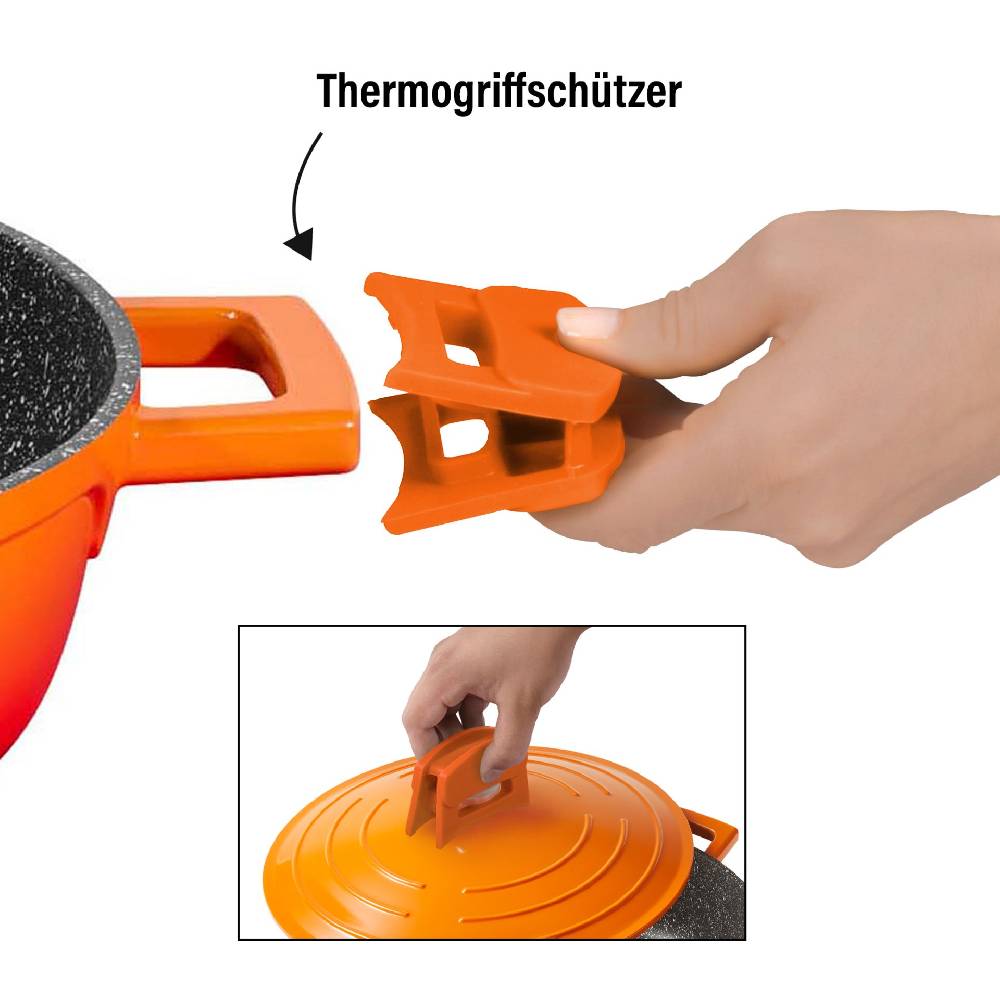 Stoneline Cocotte Bräter Rund 28 cm Orange mit Deckel Cyber Monday