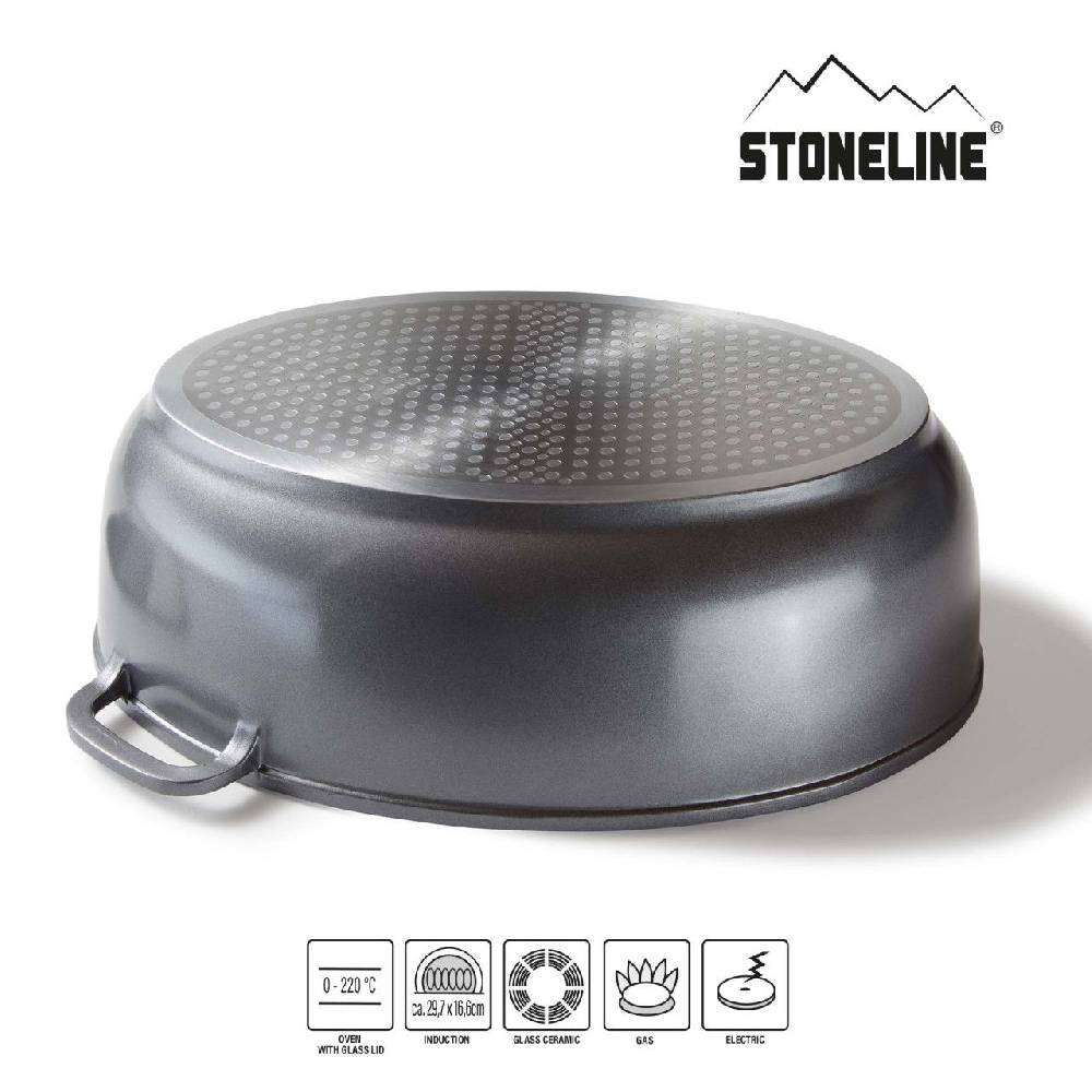 Stoneline Bräter Schmortopf Oval 39x26 cm mit Deckel Muttertagsangebot