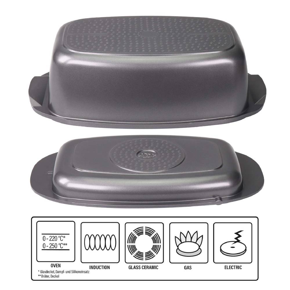 Stoneline Bräter und Back Set 5-teilig 40x22 cm mit Deckeln Vatertagsangebot