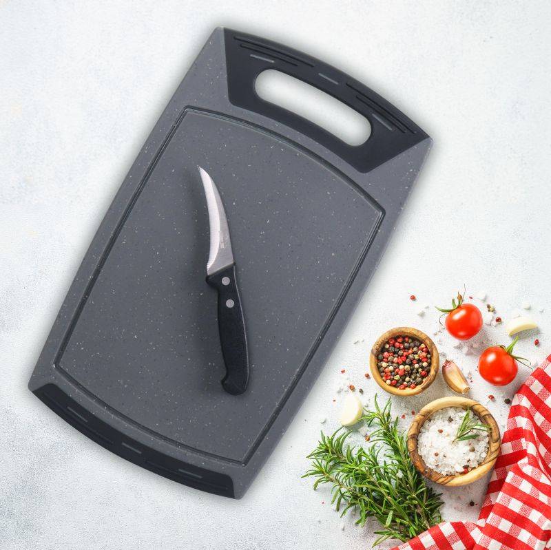 Stoneline Schneidebrett 36x22 cm und Gemüsemesser Set 2-teilig Neueste Stile