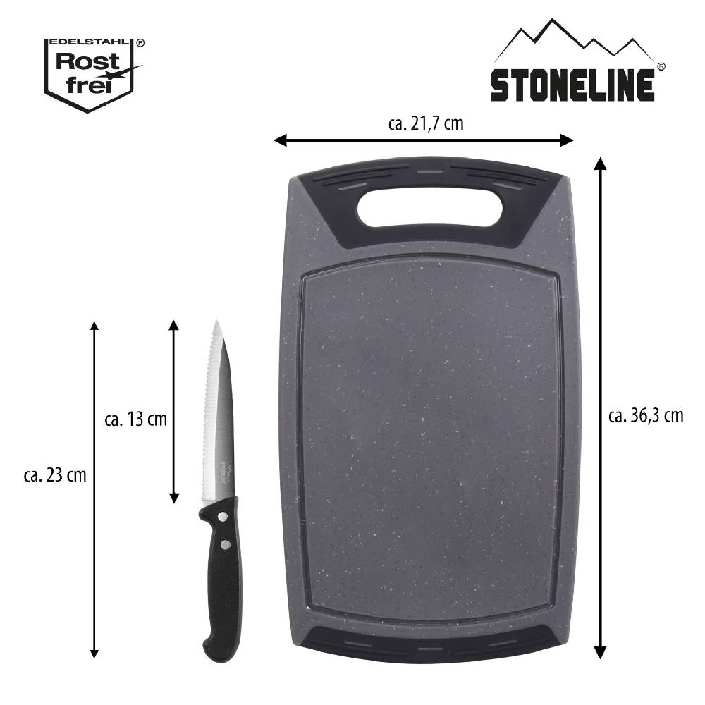 Stoneline Schneidebrett 36x22 und Universalmesser Set 2-teilig Letzte 2 Tage