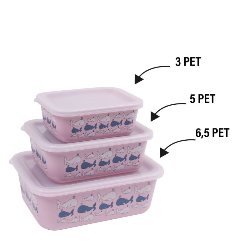 Stoneline Aufbewahrungsbox rPET 400/730/1.300 ml Set 3-teilig Rosa Nur für heute