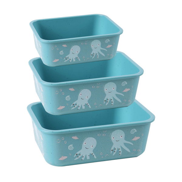 Stoneline Aufbewahrungsbox rPET 400/730/1.300 ml Set 3-teilig Türkis Sonderangebot der Fabrik