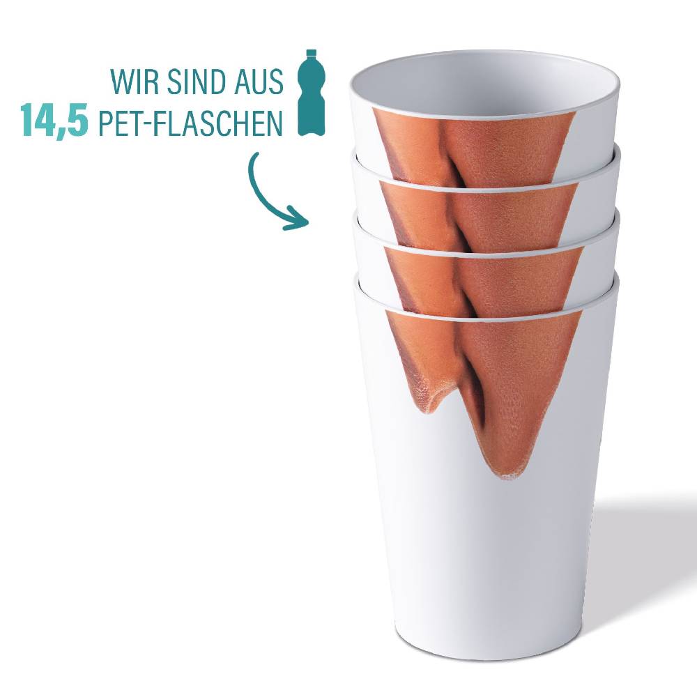 Stoneline Trinkbecher 400 ml rPET Set 4-teilig, mit Eichstrich Vierteljährliche Förderung
