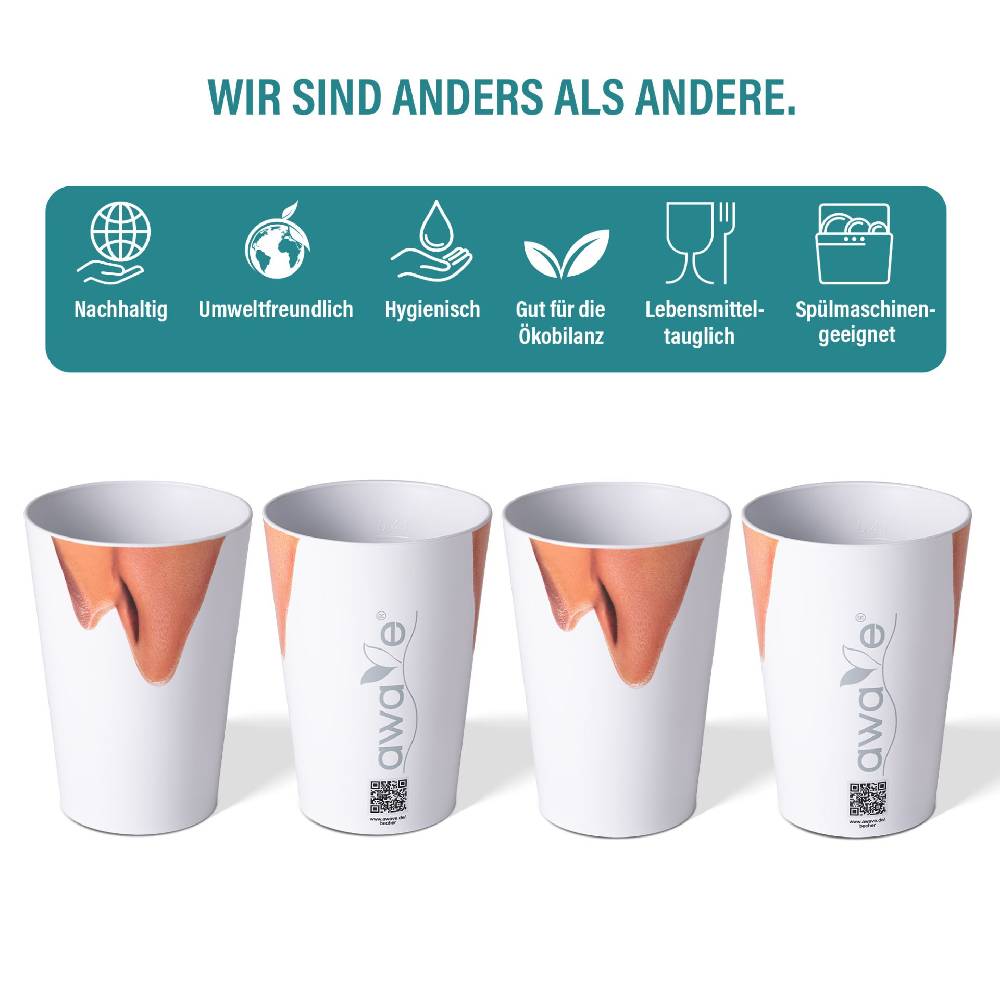 Stoneline Trinkbecher 400 ml rPET Set 4-teilig, mit Eichstrich Vierteljährliche Förderung