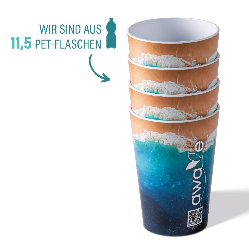 Stoneline Trinkbecher 300 ml rPET Set 4-teilig, mit Eichstrich Bis zu 55% Rabatt