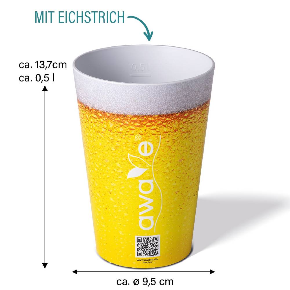 Stoneline Trinkbecher 500 ml rPET Set 4-teilig, mit Eichstrich Nur noch ein Tag übrig