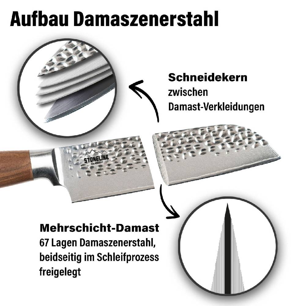 Stoneline Santokumesser 30,5 cm Damast - Hammerschlag Black Friday Preise