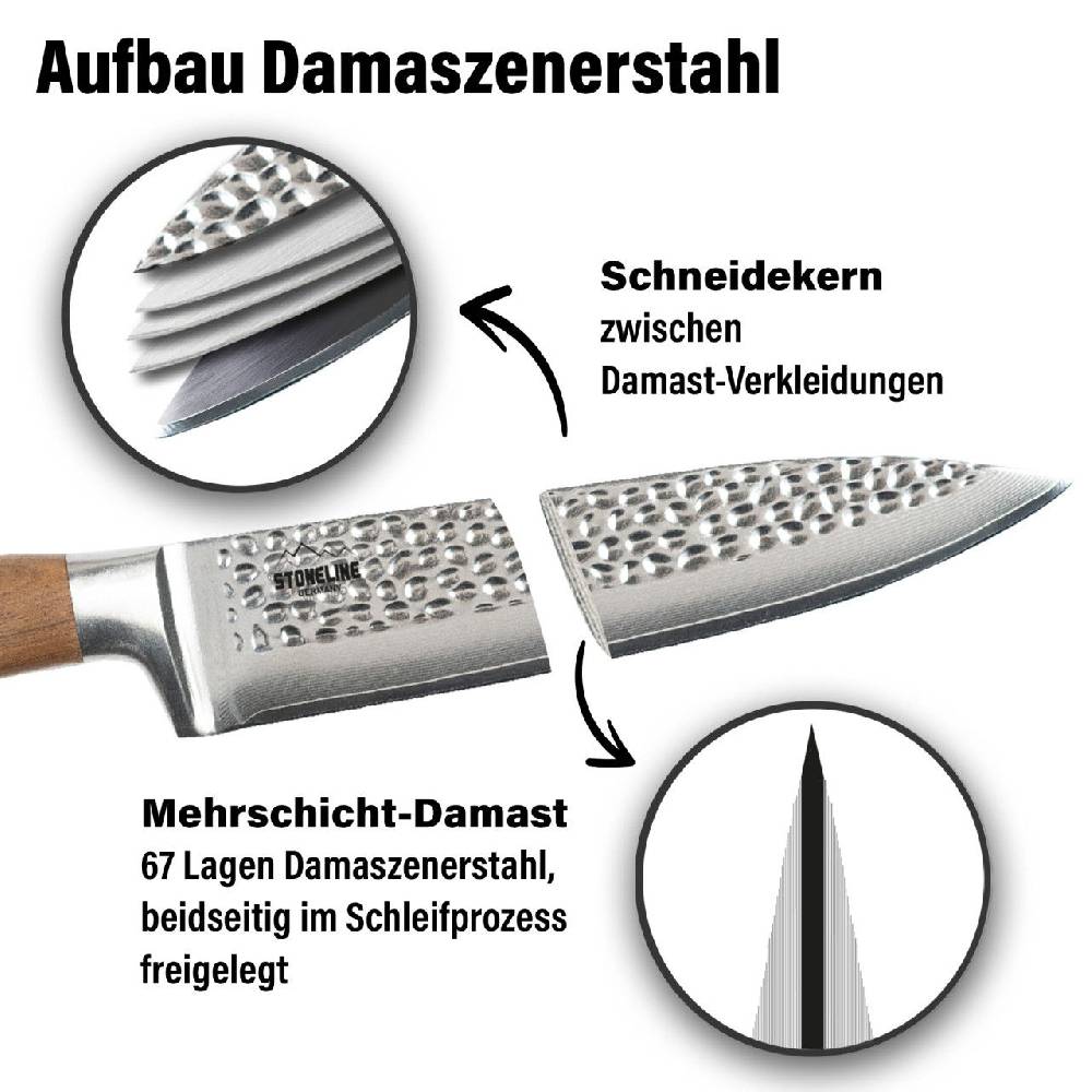 Stoneline Universalmesser 24 cm Damast - Hammerschlag Im Verkauf