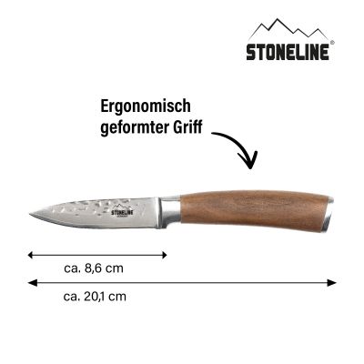 Stoneline Schälmesser 20 cm Damast - Hammerschlag zollfrei